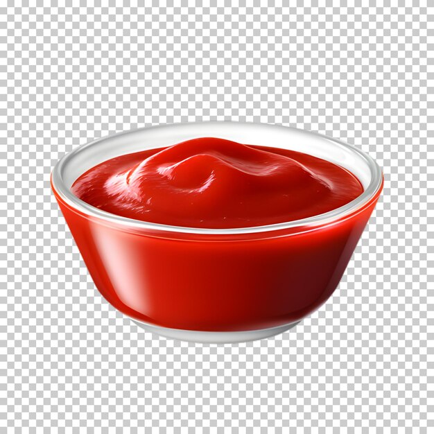 PSD bol de sauce tomate isolé sur un fond transparent