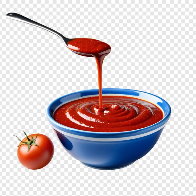 PSD un bol de sauce tomate png isolé sur un fond transparent