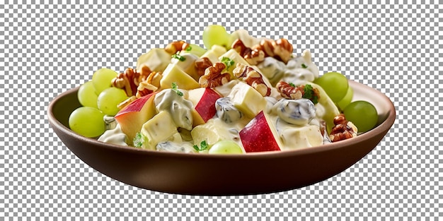 PSD bol de savoureuse salade waldorf avec fond transparent