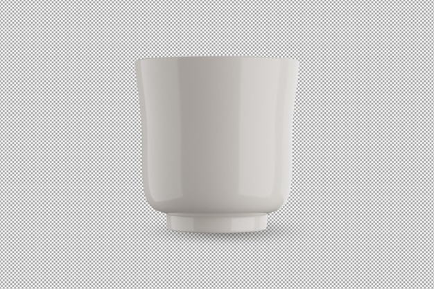 Bol ou tasse en céramique blanche sur fond alpha rendu 3D