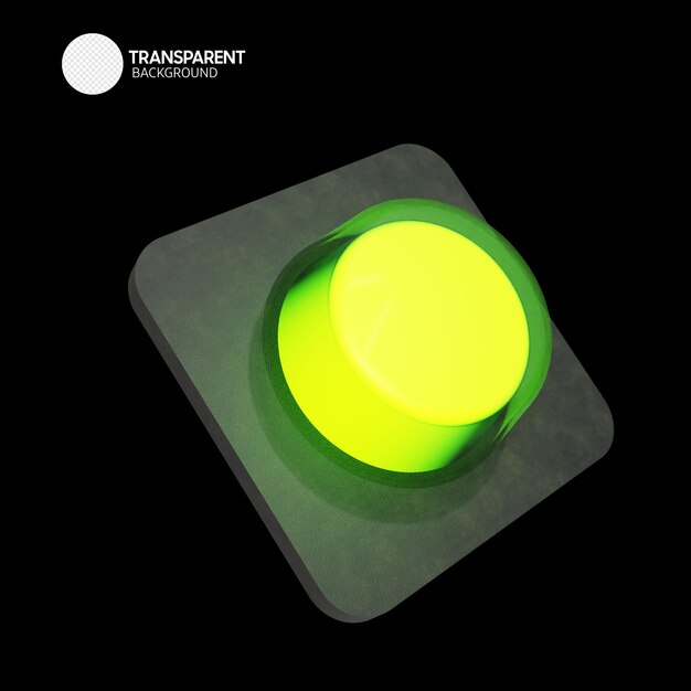 Una bola amarilla está sobre un fondo negro con la palabra transparente.