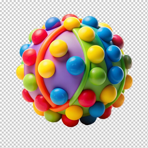 bola con baches de desarrollo en un fondo transparente
