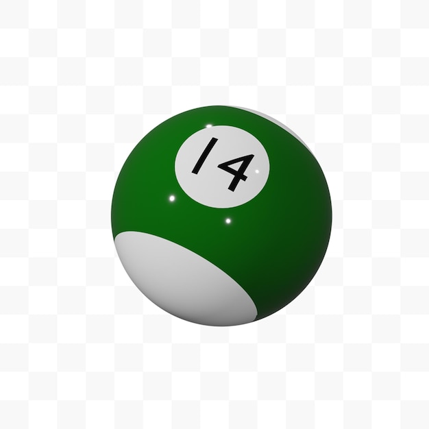 Bola de billar número 14 modelo 3d
