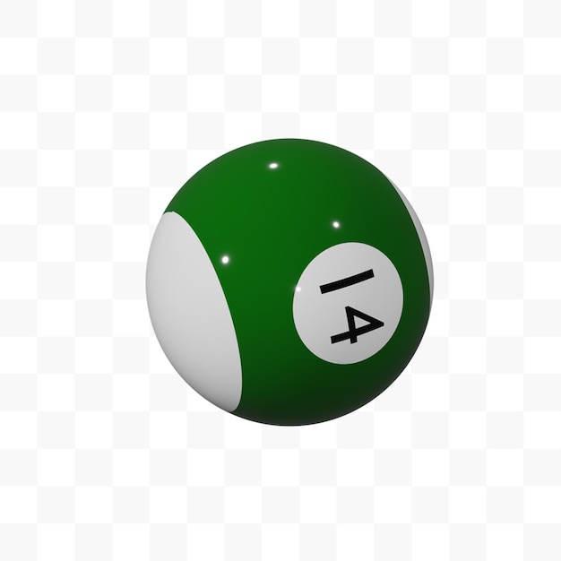 Bola de billar número 14 v2 modelo 3d