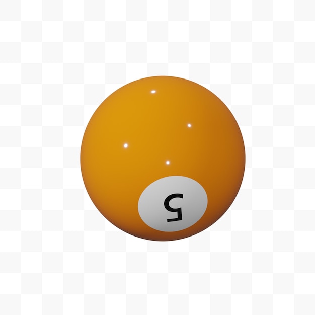 Bola de billar número 5 v2 modelo 3d