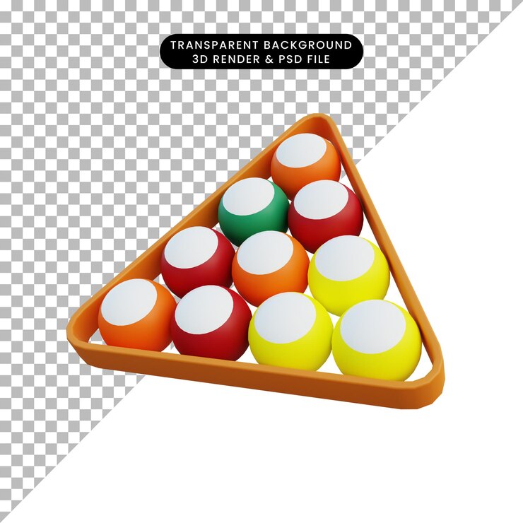 PSD bola de billar de objeto simple de ilustración 3d