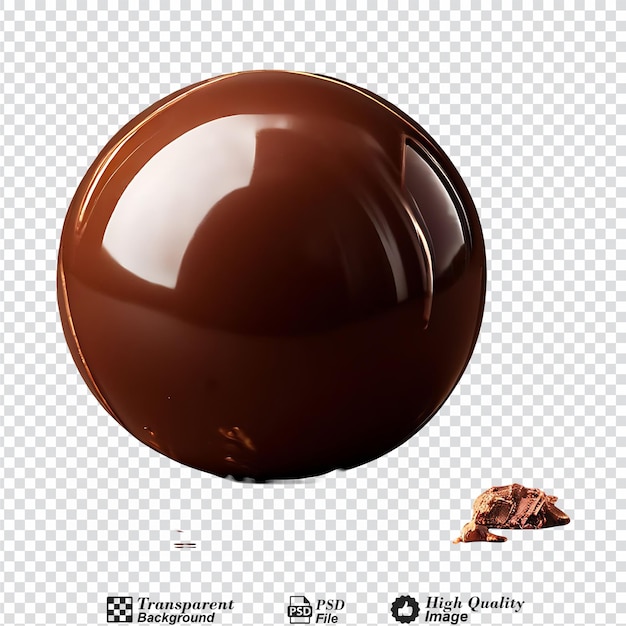 Bola de chocolate aislada sobre un fondo transparente