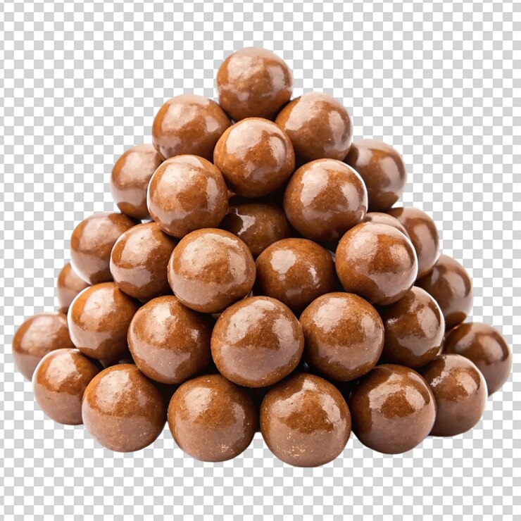 PSD bola de chocolate aisladas sobre un fondo transparente