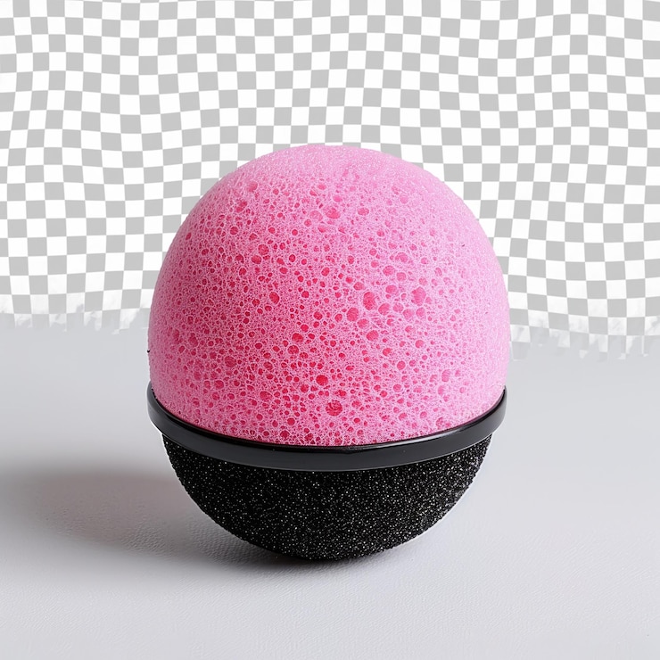 PSD una bola de color rosa con un borde negro y una tapa negra con manchas rosas en ella
