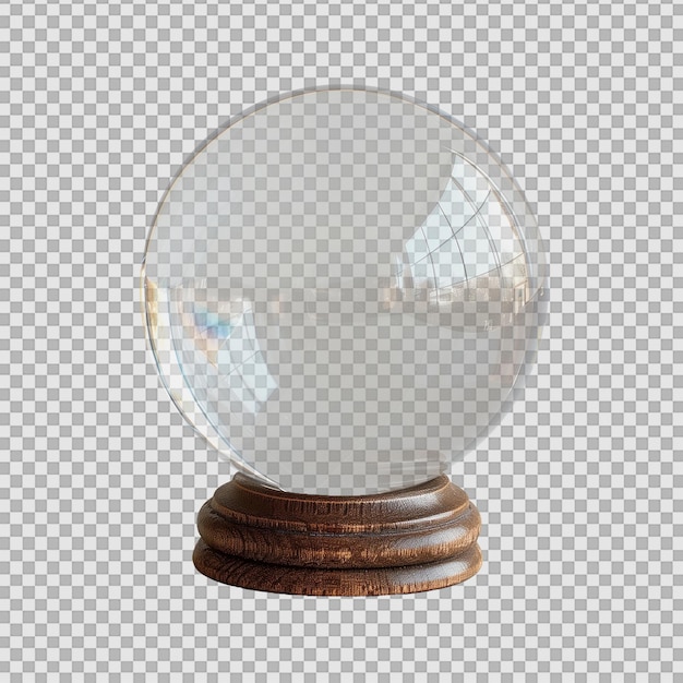 Bola de cristal sobre un fondo transparente