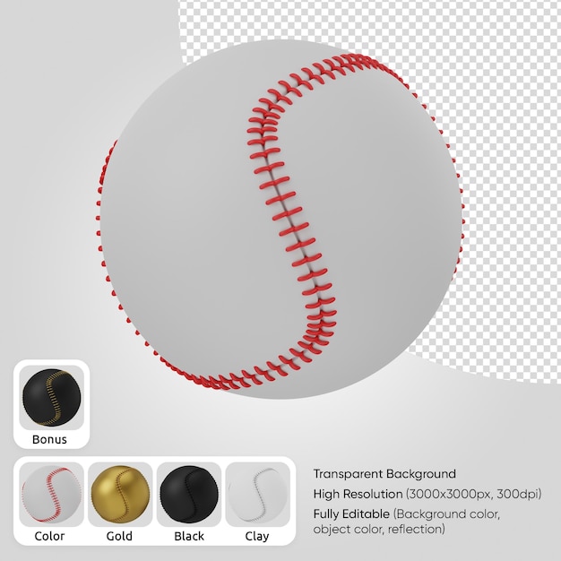 PSD bola de beisebol 3d