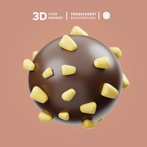 Bola de chocolate 3d com nozes de caju