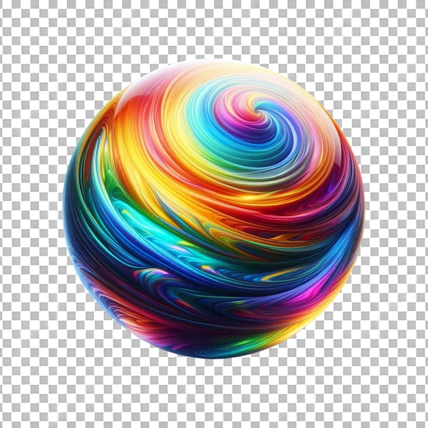 PSD bola de cor arco-íris ilustração vetorial realista isolada em fundo transparente