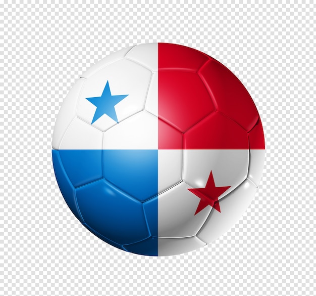 Bola de futebol 3d com bandeira do time do panamá