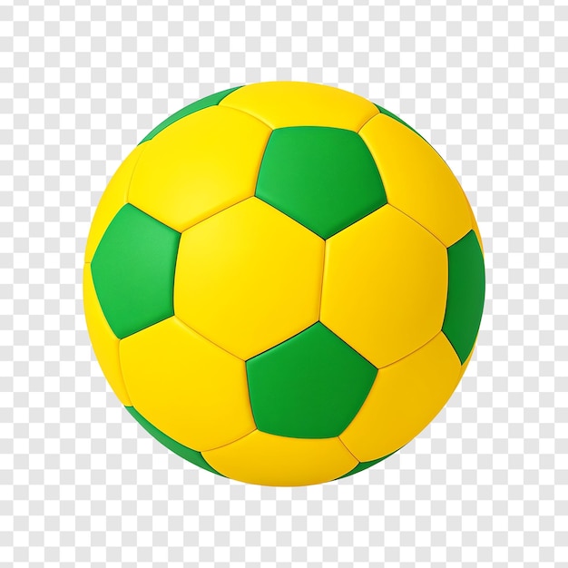 Bola de futebol amarela e verde 3D