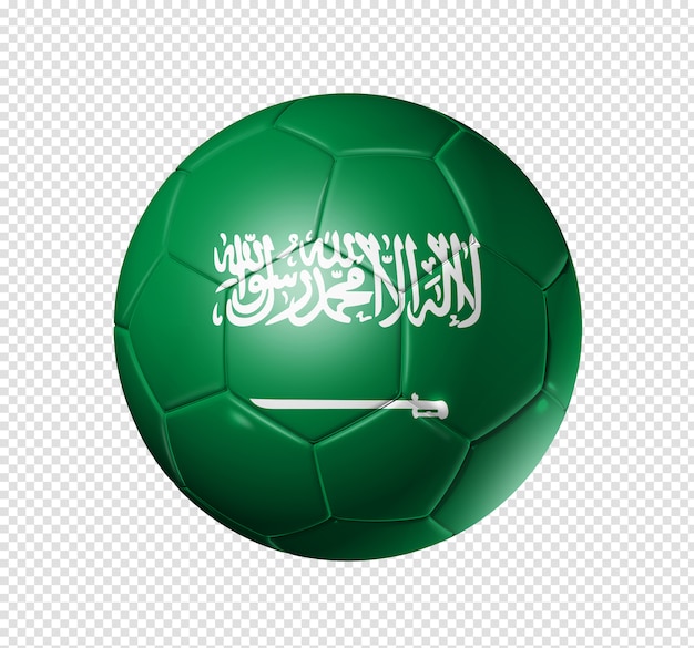 Bola de futebol com bandeira da Arábia Saudita