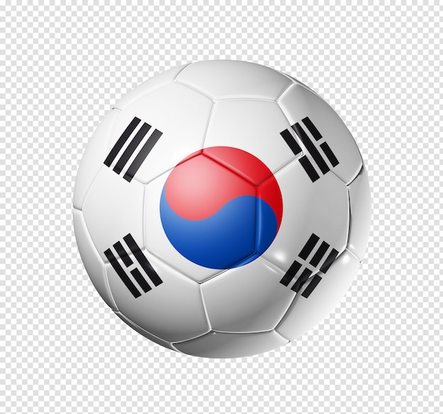 Bola de futebol com bandeira da Coreia do Sul