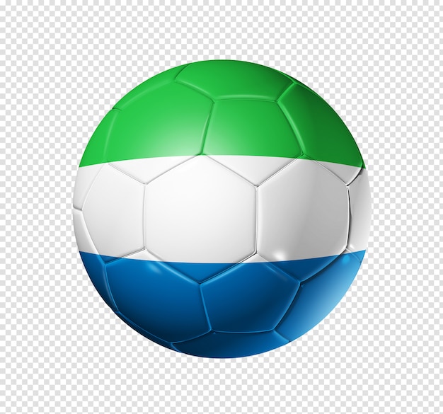 Bola de futebol com bandeira da serra leoa