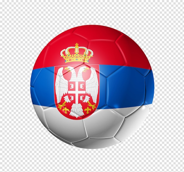 Bola de futebol com bandeira da sérvia