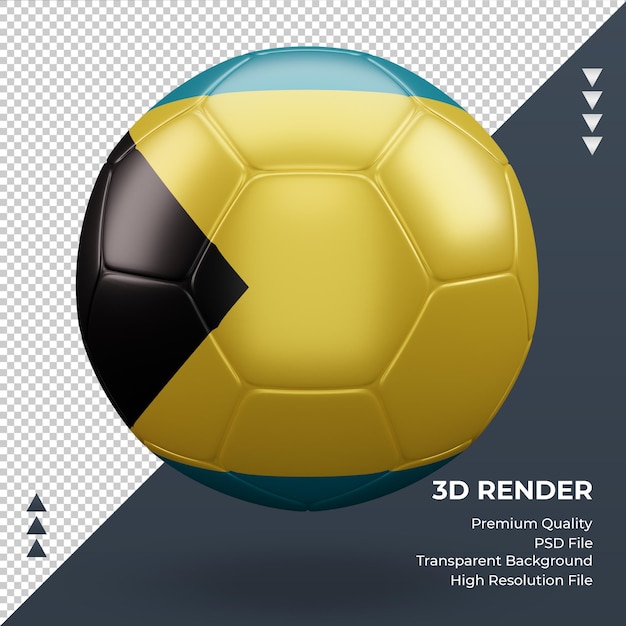 PSD bola de futebol das bahamas com renderização 3d realista de vista frontal