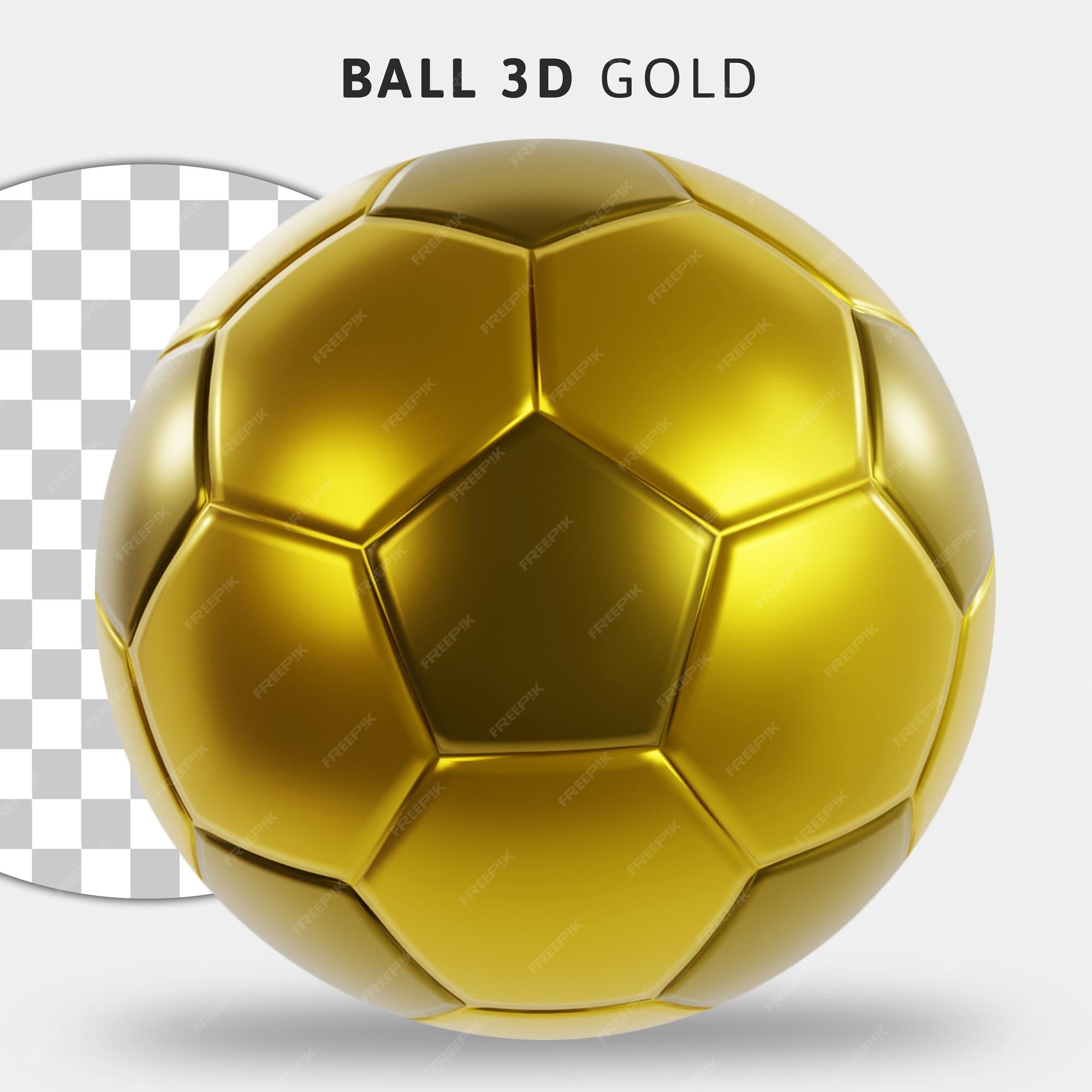 Bola De Futebol Preta Dourada 3d Realista PNG , Bola De Futebol