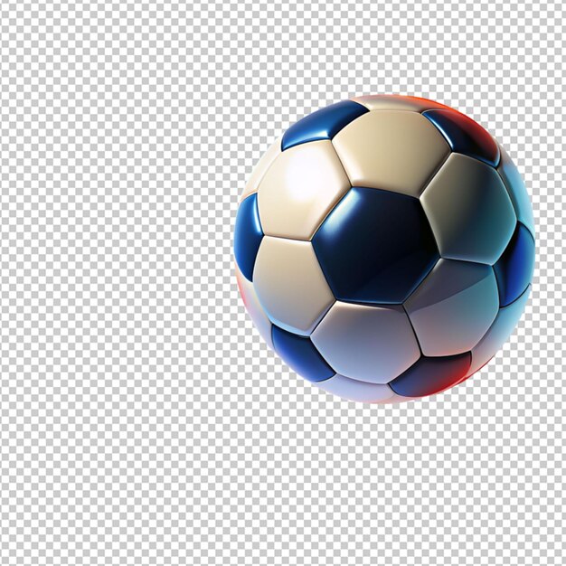 Bola de futebol em movimento rápido em fundo transparente