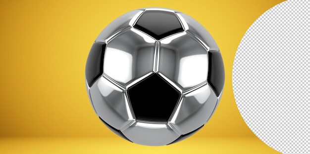 PSD bola de futebol isolada em fundo transparente png renderização em 3d