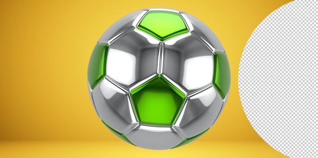 Bola de futebol isolada em fundo transparente png renderização em 3d