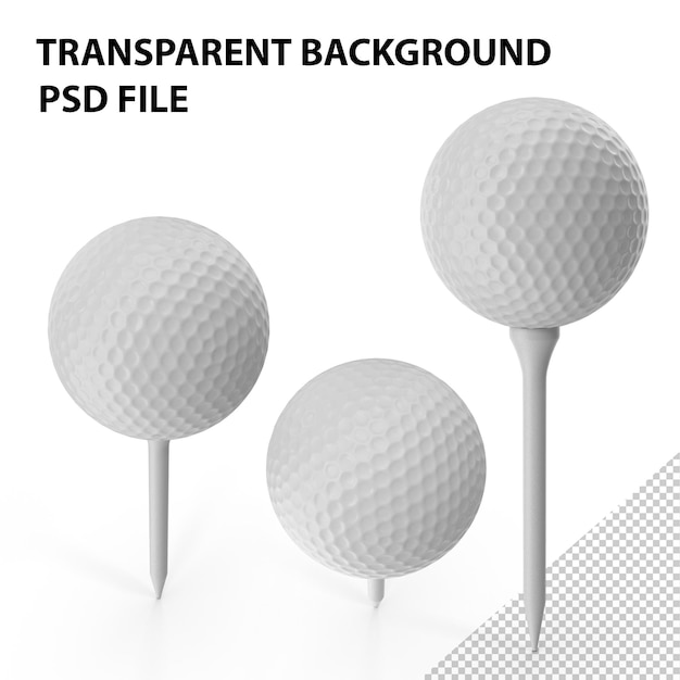 PSD bola de golfe e camiseta png