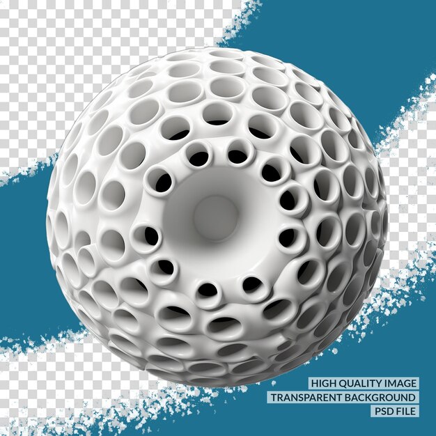 PSD bola de golfe realista 3d png clipart transparente fundo isolado