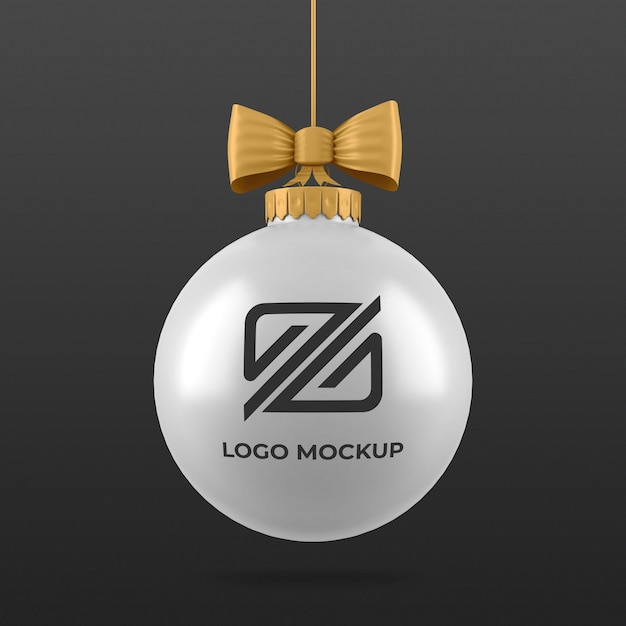 Bola de natal de maquete de logotipo isolada