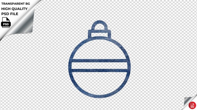 PSD bola de natal design2 ícone vetorial textura de denim azul psd transparente