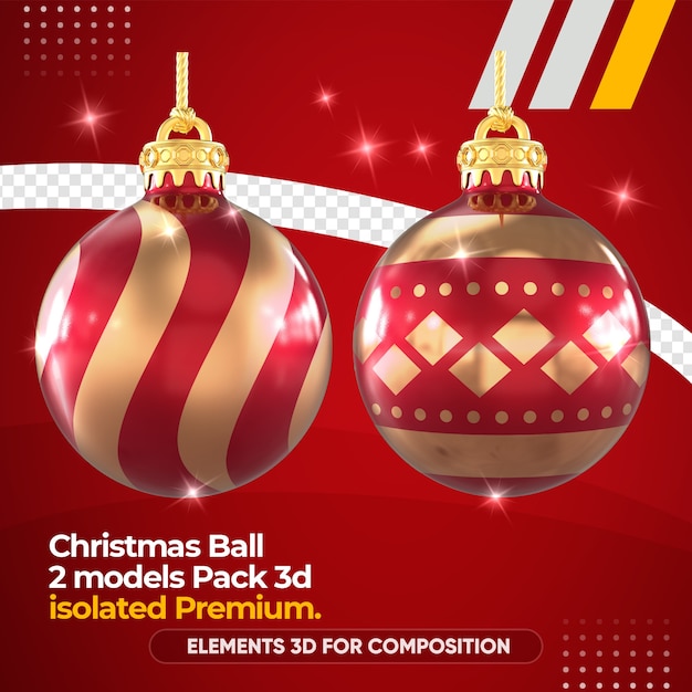 PSD bola de natal para composição em maquete de renderização 3d