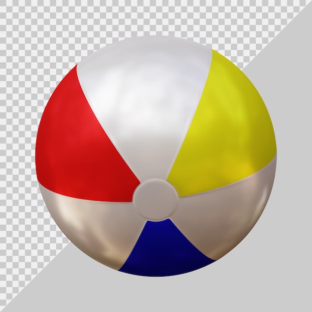 Bola de praia de verão com estilo 3d moderno