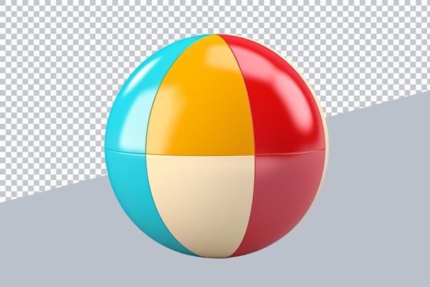 PSD bola de praia renderizada em 3d em fundo branco isolado