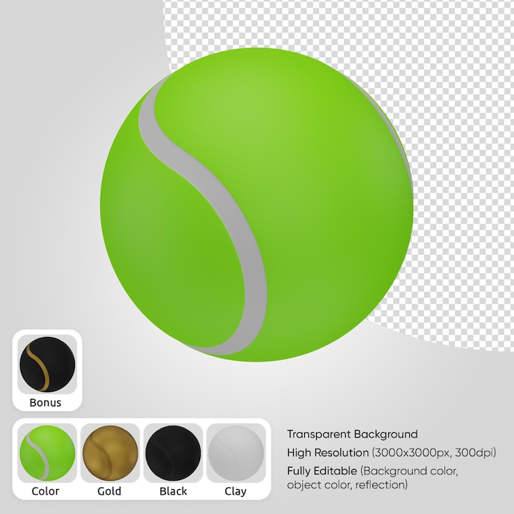 PSD bola de tênis 3d