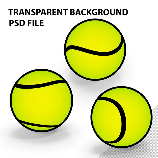 PSD bola de tênis dos desenhos animados png