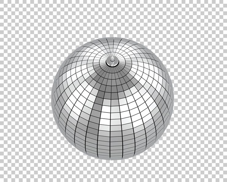 PSD bola de discoteca aislada en el fondo ilustración de renderización 3d