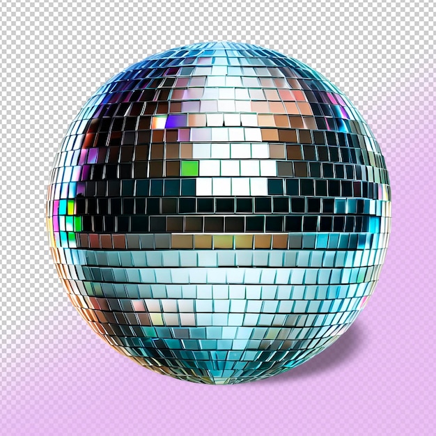 PSD bola de discoteca brillante sobre un fondo transparente
