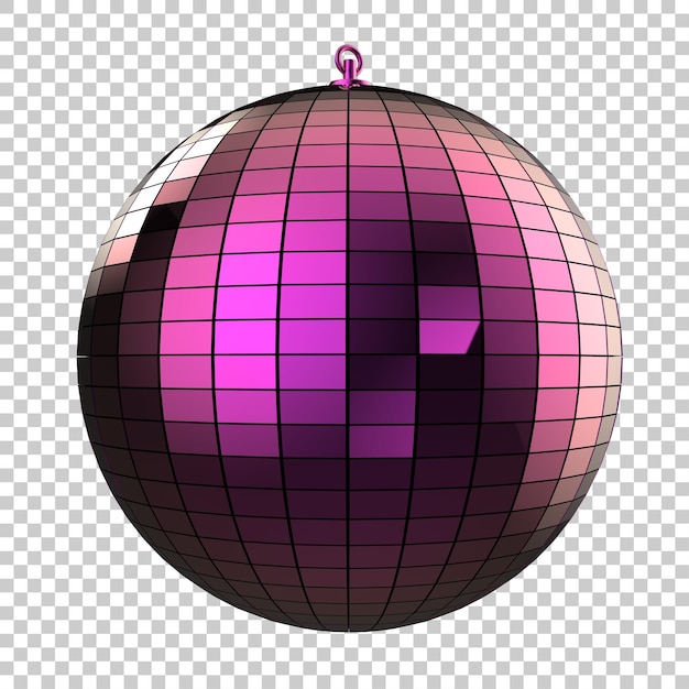 Bola de discoteca en la ilustración de renderizado 3d de fondo transparente