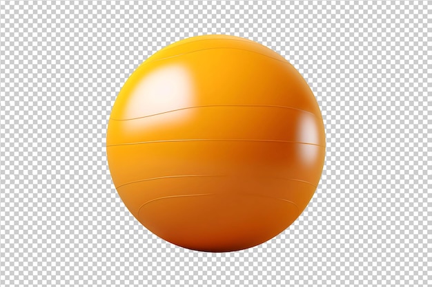 PSD bola de ejercicio amarilla redonda aislada sobre un fondo transparente