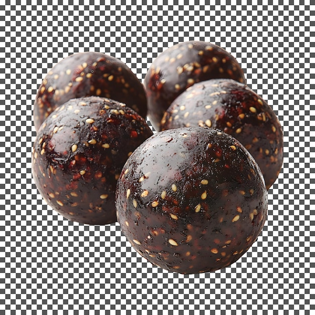 Bola de energía de ciruela dulce aislada sobre un fondo transparente