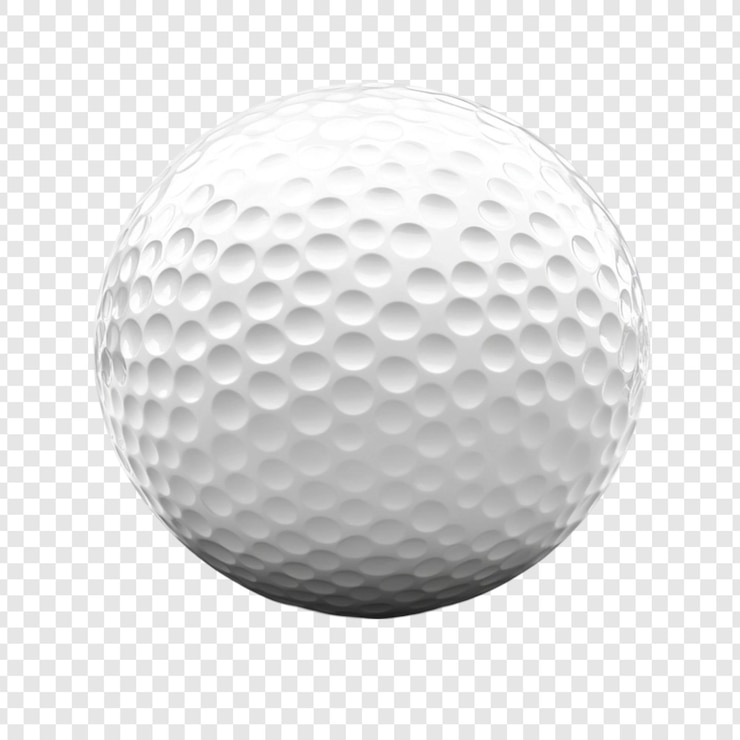PSD bola de golf blanca aislada en un fondo transparente equipo deportivo recreación juego de juego