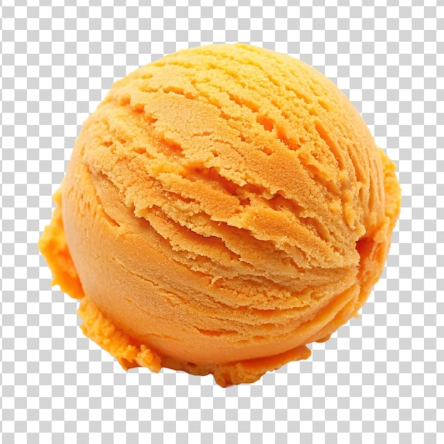 PSD bola de helado naranja aislada sobre un fondo transparente