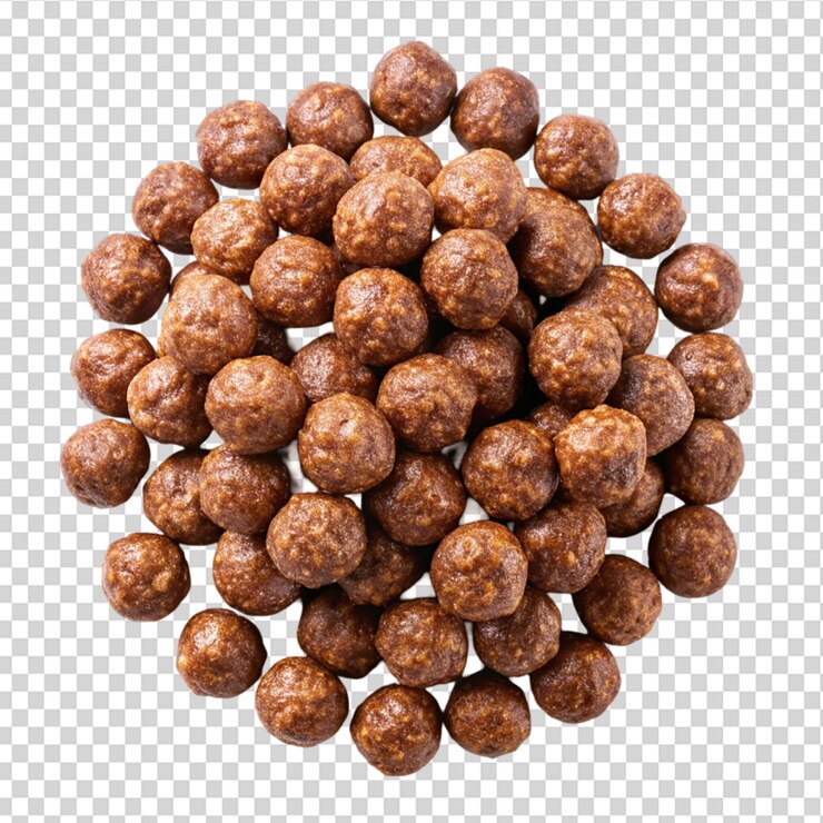 PSD bola de maíz de chocolate aisladas sobre un fondo transparente