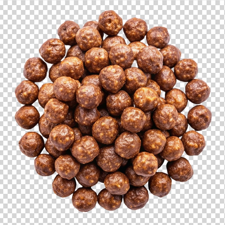 PSD bola de maíz de chocolate aisladas sobre un fondo transparente