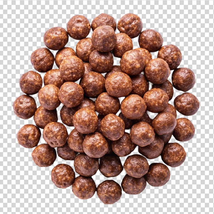 PSD bola de maíz de chocolate aisladas sobre un fondo transparente