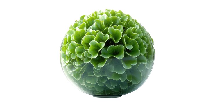 PSD bola de musgo verde aislada en un fondo transparente diseño ecológico