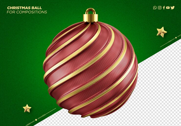 PSD bola de navidad 3d para decoración navideña