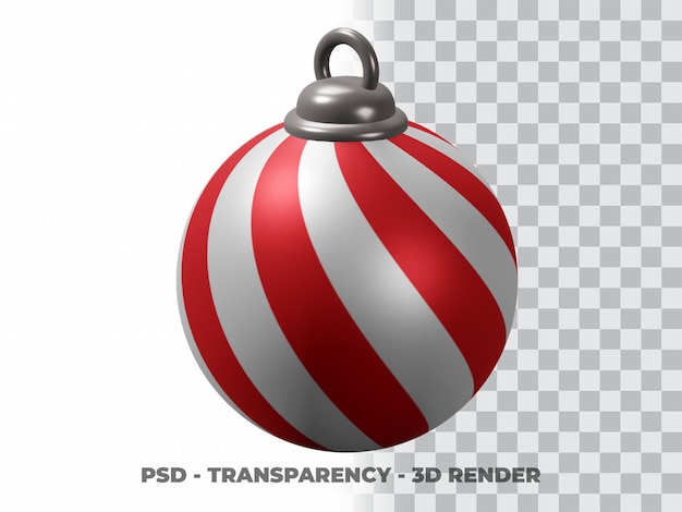 Bola de Navidad 3D con fondo de transparencia